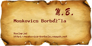 Moskovics Borbála névjegykártya