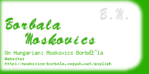 borbala moskovics business card